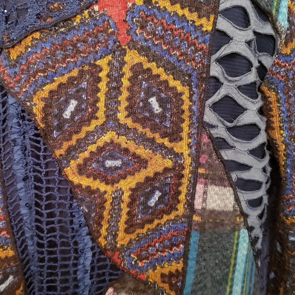 Paris Muse Boho Color Block Multi Media Tunic - image 3